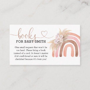 Boho Rainbow Baby shower Books for Baby Informatiekaartje