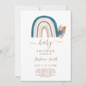 Boho Rainbow Baby shower Boy Kaart (Voorkant)
