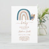 Boho Rainbow Baby shower Boy Kaart (Staand voorkant)