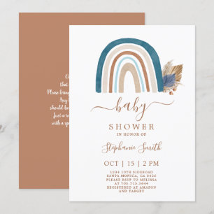 Boho Rainbow Baby shower Boy Kaart
