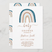 Boho Rainbow Baby shower Boy Uitnodiging (Voorkant / Achterkant)