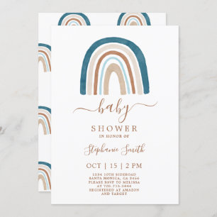 Boho Rainbow Baby shower Boy Uitnodiging