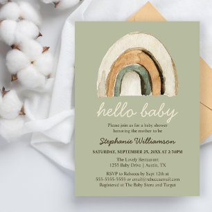 Boho Rainbow Baby shower Budget Uitnodiging