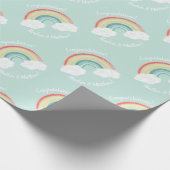 Boho Rainbow Baby shower Cadeaupapier (Hoek)