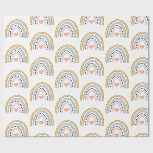 Boho Rainbow Baby shower Cadeaupapier (Vlak)