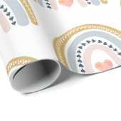 Boho Rainbow Baby shower Cadeaupapier (Rol Hoek)