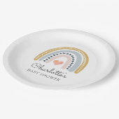 Boho Rainbow Baby shower Classic Papieren Bordje (Gekanteld)