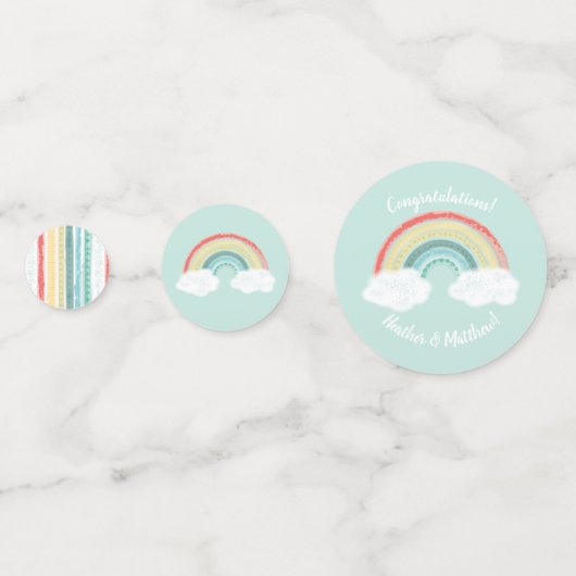 Boho Rainbow Baby shower Confetti (Voorkanten)