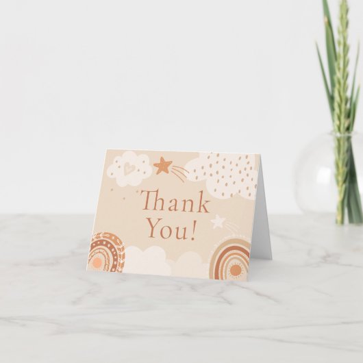 Boho Rainbow Baby shower Dank je wel Bedankkaart (Voorkant)