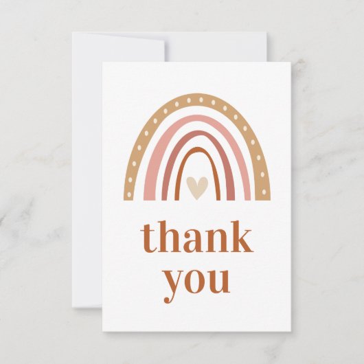 Boho Rainbow Baby shower Dank je wel Bedankkaart (Voorkant)