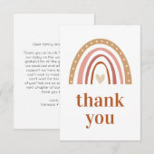 Boho Rainbow Baby shower Dank je wel Bedankkaart (Voorkant / Achterkant)