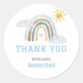 Boho Rainbow Baby shower Dank u Sticker (Voorkant)