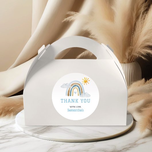 Boho Rainbow Baby shower Dank u Sticker