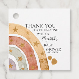 Boho Rainbow Baby shower Dank u wel Bedankjes Labels