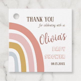 Boho Rainbow Baby shower Dank u wel Bedankjes Labels