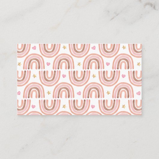 Boho Rainbow Baby shower Diaper Raffle Informatiekaartje (Achterkant)