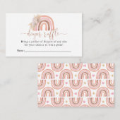 Boho Rainbow Baby shower Diaper Raffle Informatiekaartje (Voorkant / Achterkant)