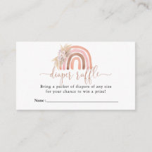 Boho Rainbow Baby shower Diaper Raffle