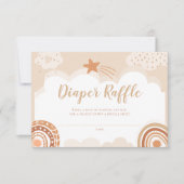 Boho Rainbow Baby shower Diaper Raffle Kaart Notitiekaartje (Voorkant)