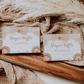 Boho Rainbow Baby shower Diaper Raffle Kaart Notitiekaartje