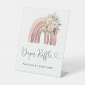 Boho Rainbow Baby shower Diaper Raffle Reclamebord Met Voetstuk (Voorkant)