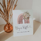 Boho Rainbow Baby shower Diaper Raffle Reclamebord Met Voetstuk