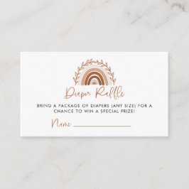 Boho Rainbow Baby shower Diaper Raffle Ticket Informatiekaartje