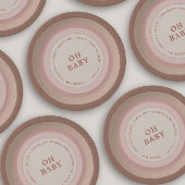 Boho Rainbow Baby shower Earthy Blush Girl Papieren Bordje