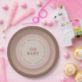 Boho Rainbow Baby shower Earthy Blush Girl Papieren Bordje (Feest)