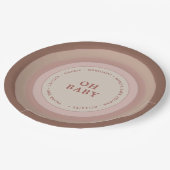 Boho Rainbow Baby shower Earthy Blush Girl Papieren Bordje (Gekanteld)