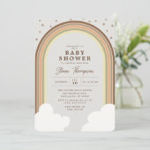 Boho Rainbow Baby shower Earthy Gender Neutral Kaart (Staand voorkant)