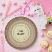 Boho Rainbow Baby shower Earthy Gender Neutral Papieren Bordje (Feest)