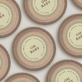 Boho Rainbow Baby shower Earthy Gender Neutral Papieren Bordje