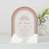 Boho Rainbow Baby shower Earthy Girl Kaart (Staand voorkant)