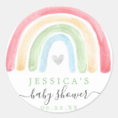 Boho Rainbow Baby shower Favor Sticker (Voorkant)