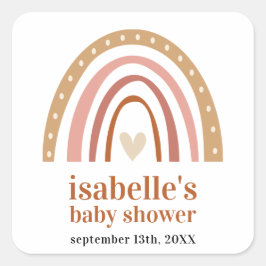 Boho Rainbow Baby shower Favor Sticker
