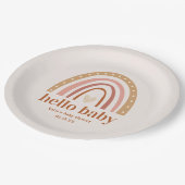 Boho Rainbow Baby shower Favor Sticker Papieren Bordje (Gekanteld)