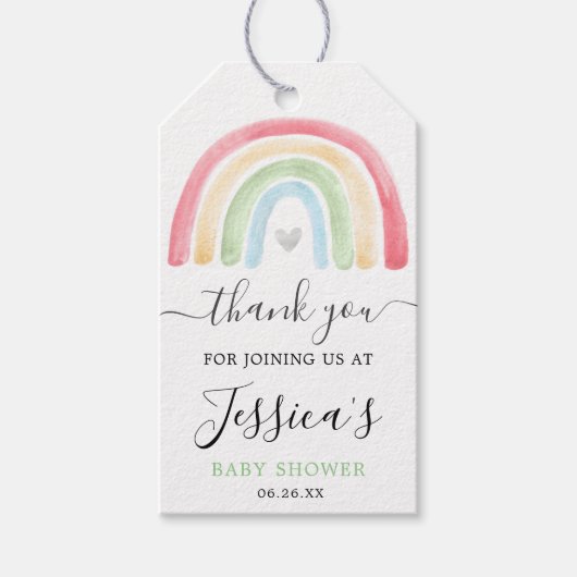 Boho Rainbow Baby shower Favor Tag Cadeaulabel (Voorkant)