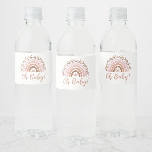 Boho Rainbow Baby shower Fles Label Waterfles Etiket (Flessen)