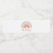 Boho Rainbow Baby shower Fles Label Waterfles Etiket (Enkel label)