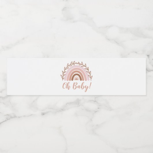 Boho Rainbow Baby shower Fles Label Waterfles Etiket (Enkel label)