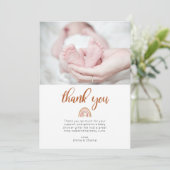 Boho Rainbow Baby shower Foto: Dank u wel Bedankkaart (Staand voorkant)