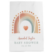 Boho Rainbow Baby shower Gift Bag – Waterverf Ear Medium Cadeauzakje (Achterkant)