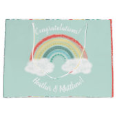 Boho Rainbow Baby shower Groot Cadeauzakje (Voorkant)