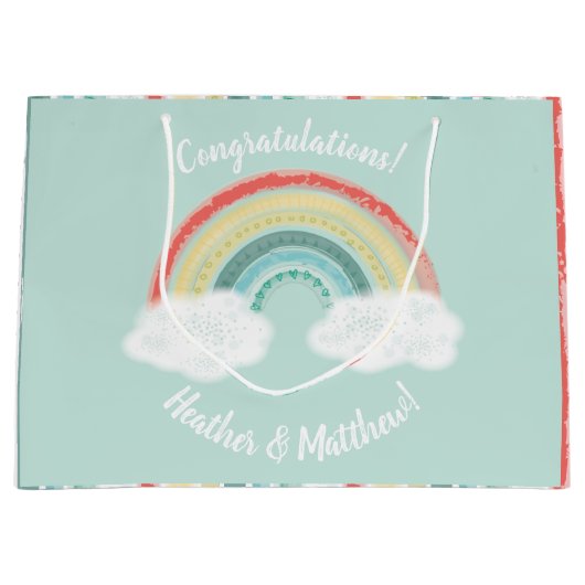 Boho Rainbow Baby shower Groot Cadeauzakje (Voorkant)