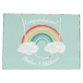 Boho Rainbow Baby shower Groot Cadeauzakje (Achterkant)