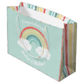 Boho Rainbow Baby shower Groot Cadeauzakje (Achterkant Gekanteld)
