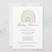 Boho Rainbow Baby shower Hand Drawn Heart Kaart (Voorkant)