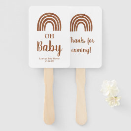 Boho Rainbow baby shower Hand Fan Handwaaier