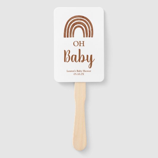 Boho Rainbow baby shower Hand Fan Handwaaier (Voorkant)